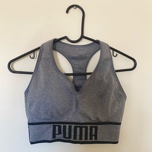 Puma Racer Back Sports Bra Grey Size L